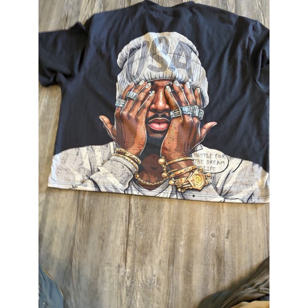Graphic Streetwear T Shirt Unisex XXL All Over Print Hip Hop Hustle Dream Life
